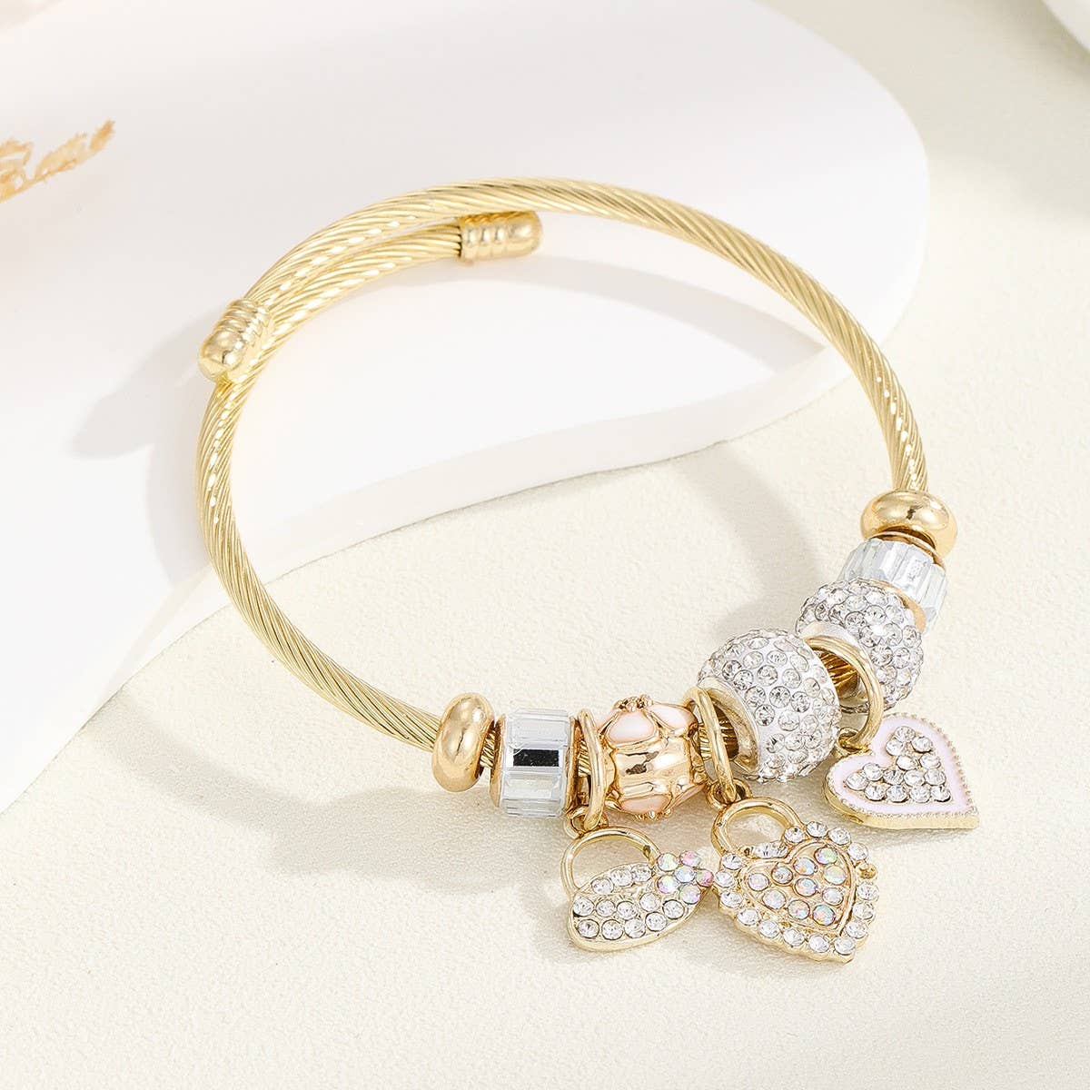 DIY GOLD STAINLESS STEEL ADJUSTABLE COUPLE BRACELET_CWMM8592