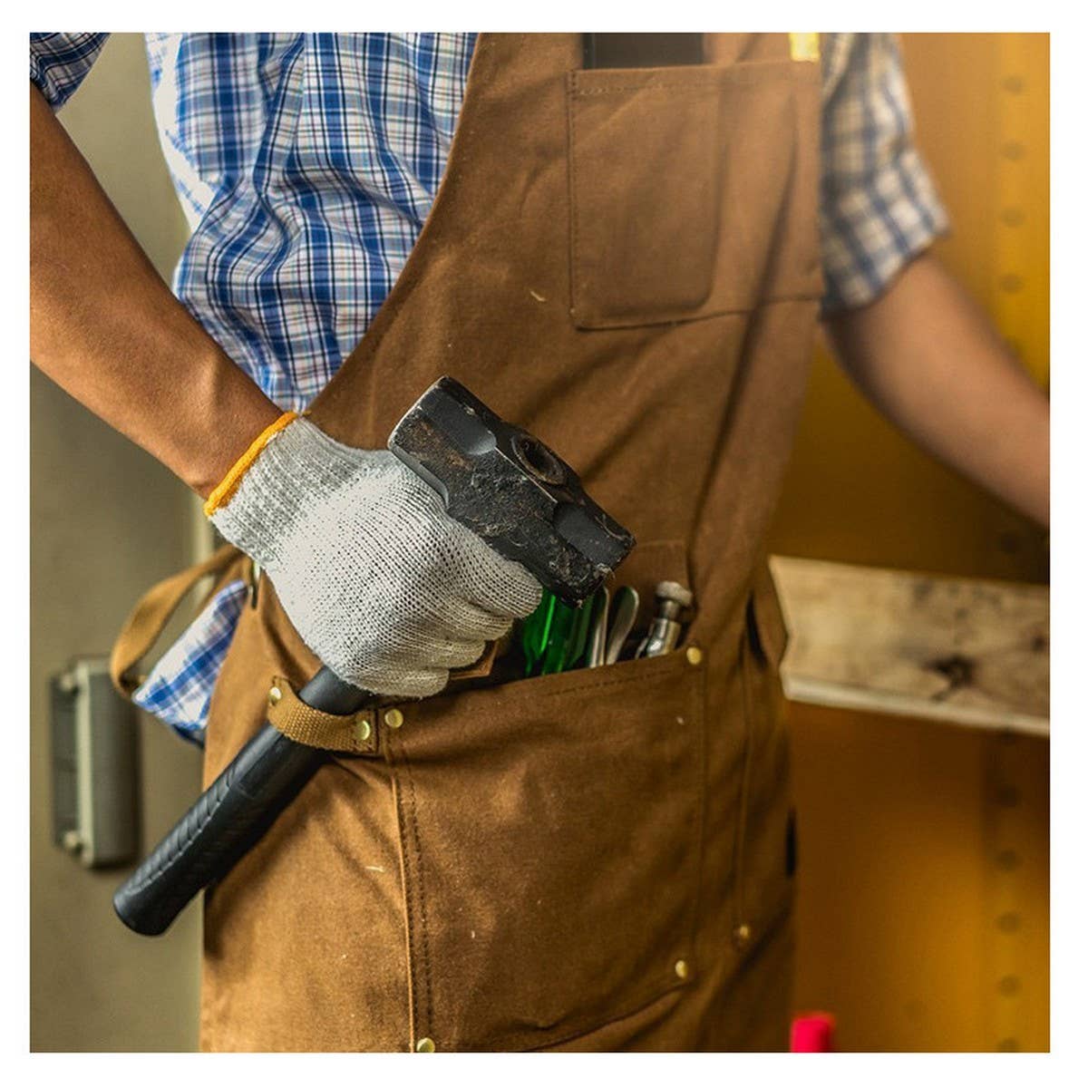 Cwmm1821_Canvas Apron Multi-Functional Outdoor Work Apron