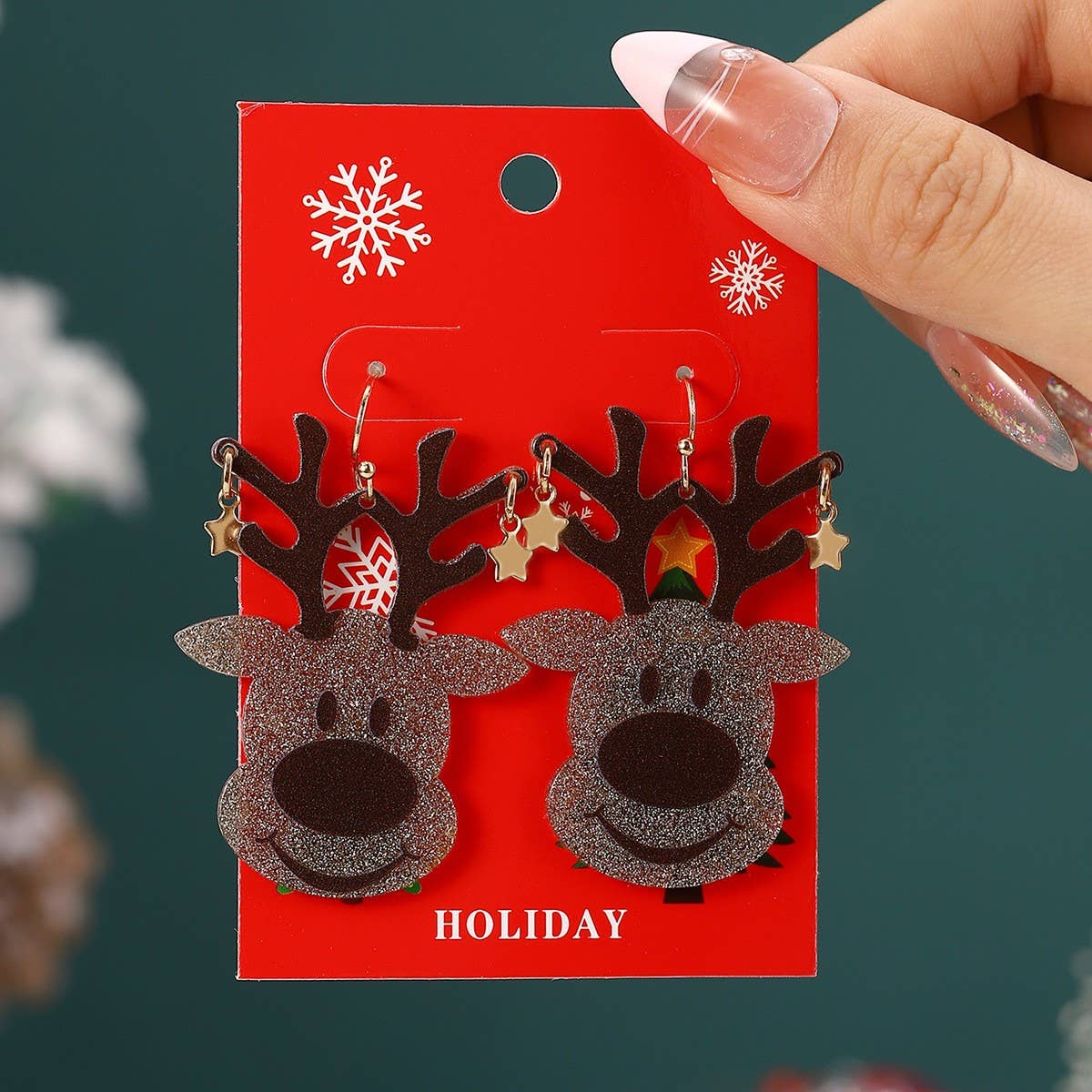 NEW CHRISTMAS CARTOON DIAMOND PENDANT EARRINGS_CWMM2608