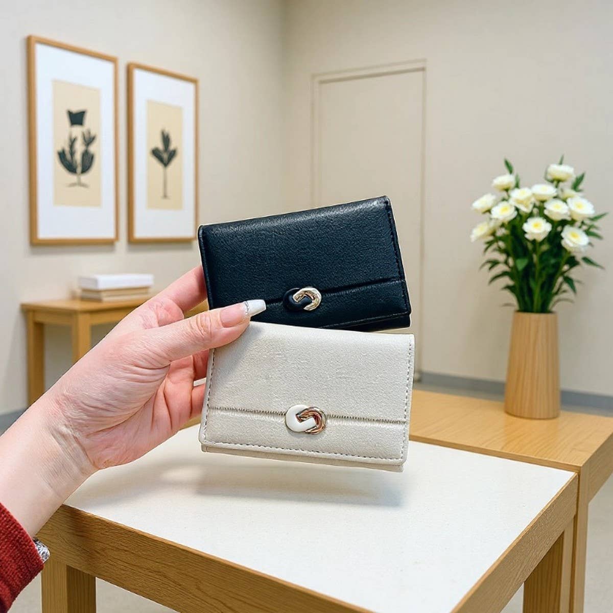 Minimalist Solid Color Mini Trifold Wallet_Cwab06213