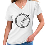CASUAL WOMEN S TEE GAME DAY V NECK DESIGN_CWTTS1535