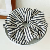 Summer Striped Fabric Hair Tie Retro Forest Style_Cwaha0751
