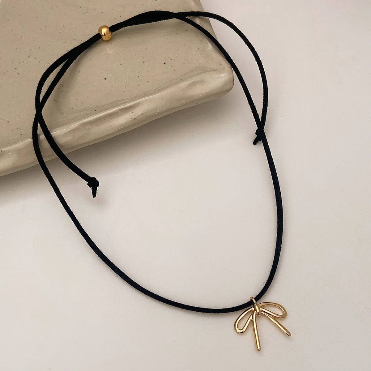 SWEET AND CUTE BOW DRAWSTRING NECKLACE FOR WOMEN_CWAJE3078