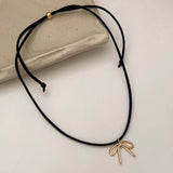 SWEET AND CUTE BOW DRAWSTRING NECKLACE FOR WOMEN_CWAJE3078
