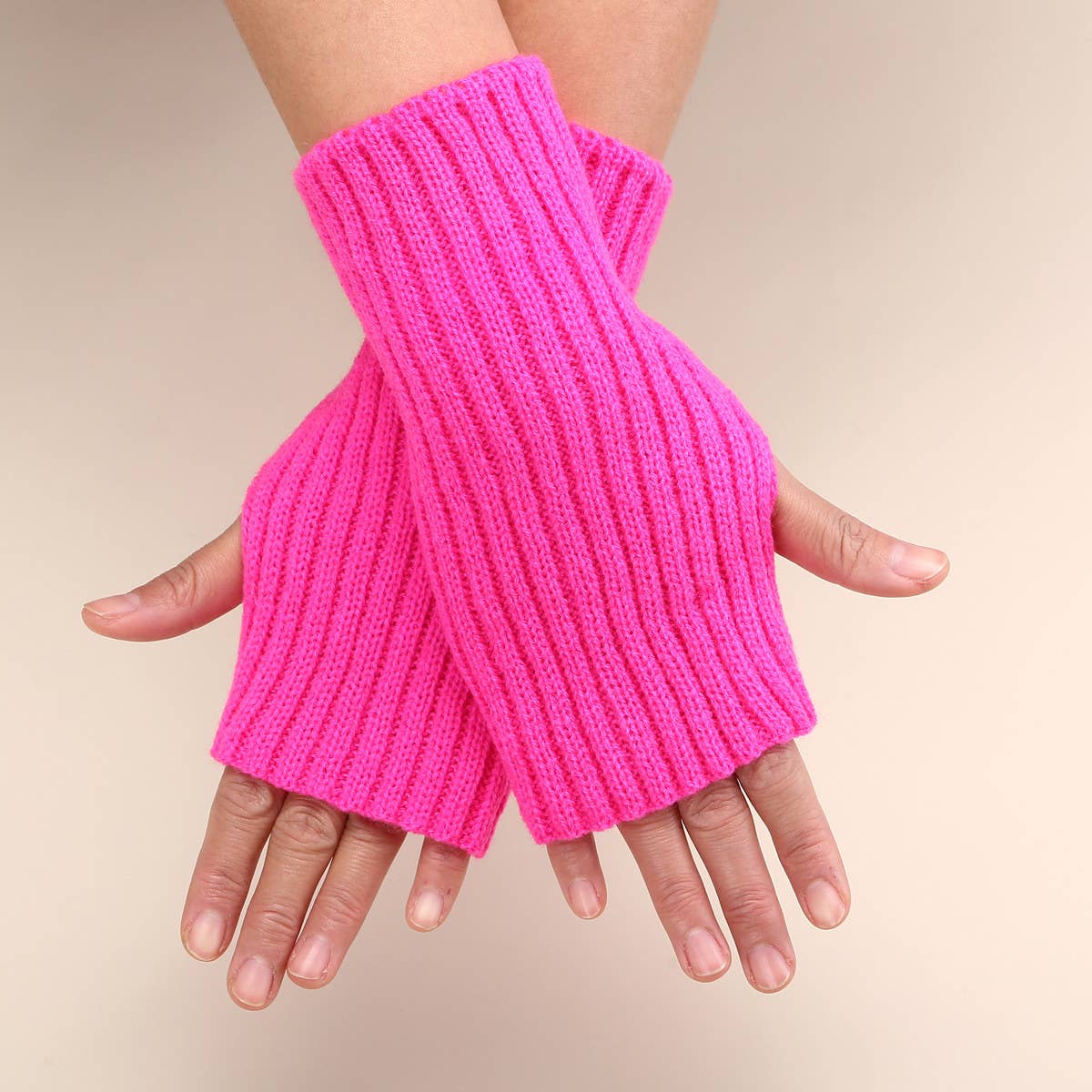 SIMPLE KNITTED WARM FINGERLESS GLOVES_CWAG0086