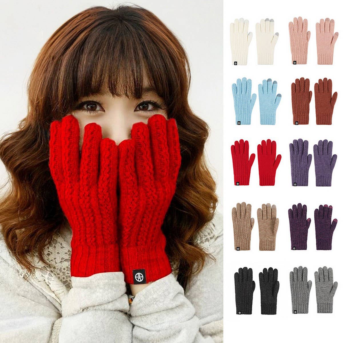 OUTDOOR COLD PROOF SOLID COLOR KNITTED GLOVES_CWAG0396