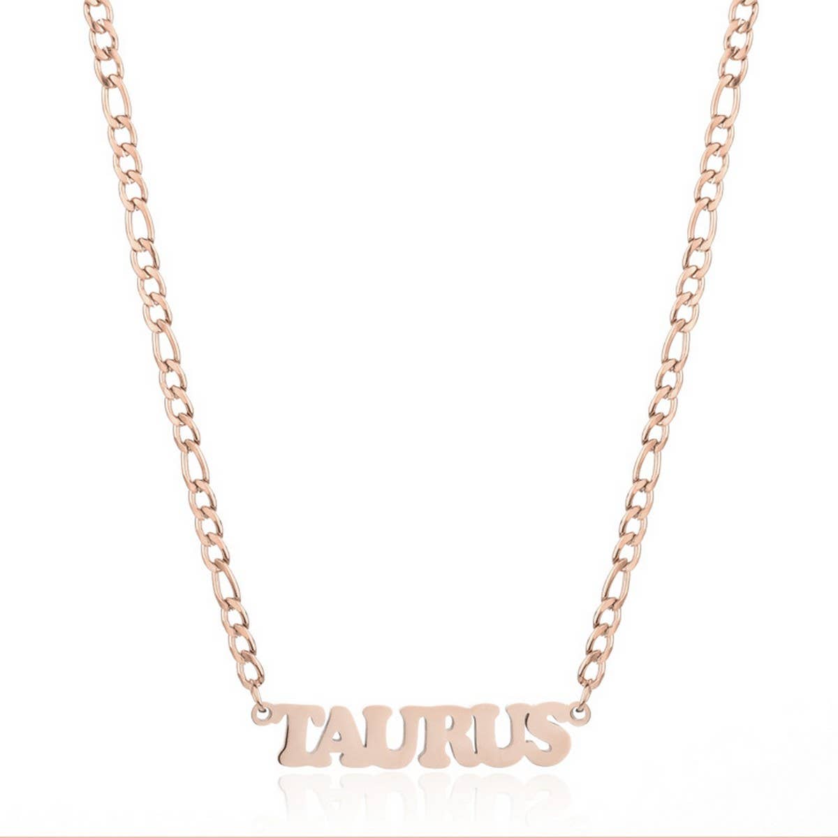 SIMPLE TWELVE ZODIAC STAINLESS STEEL GOLD NECKLACE_CWMM2726