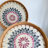 RATTAN SHELL STORAGE BASKET TRAY 2 PIECE SET_CWMM4542