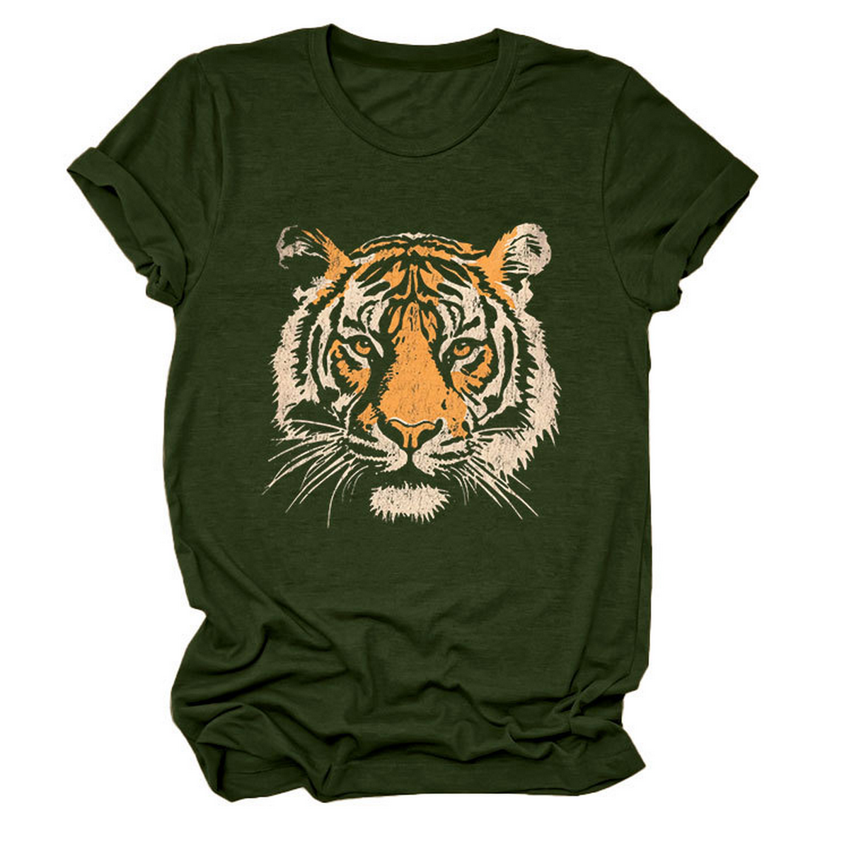 Women Summer Tee With Stylish Tiger Print_Cwttsl0494