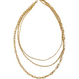 BRAIDED HOOP CLASP THREE LAYER NECKLACE_CWMM3679
