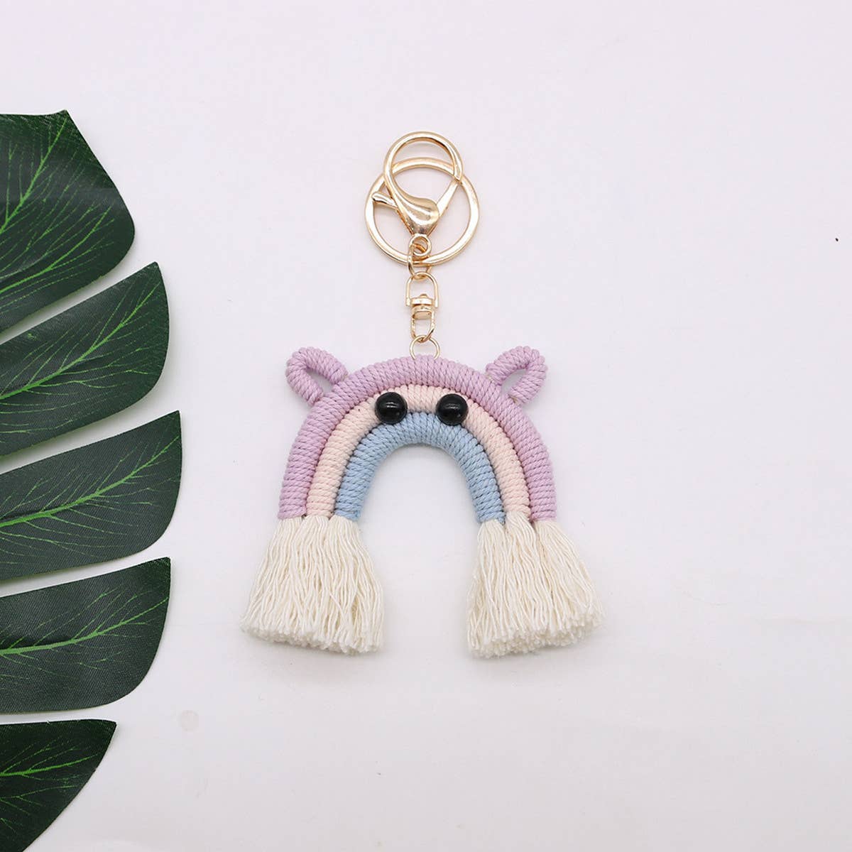 FASHION HAND WOVEN RAINBOW TASSEL KEYCHAIN_CWMM1582