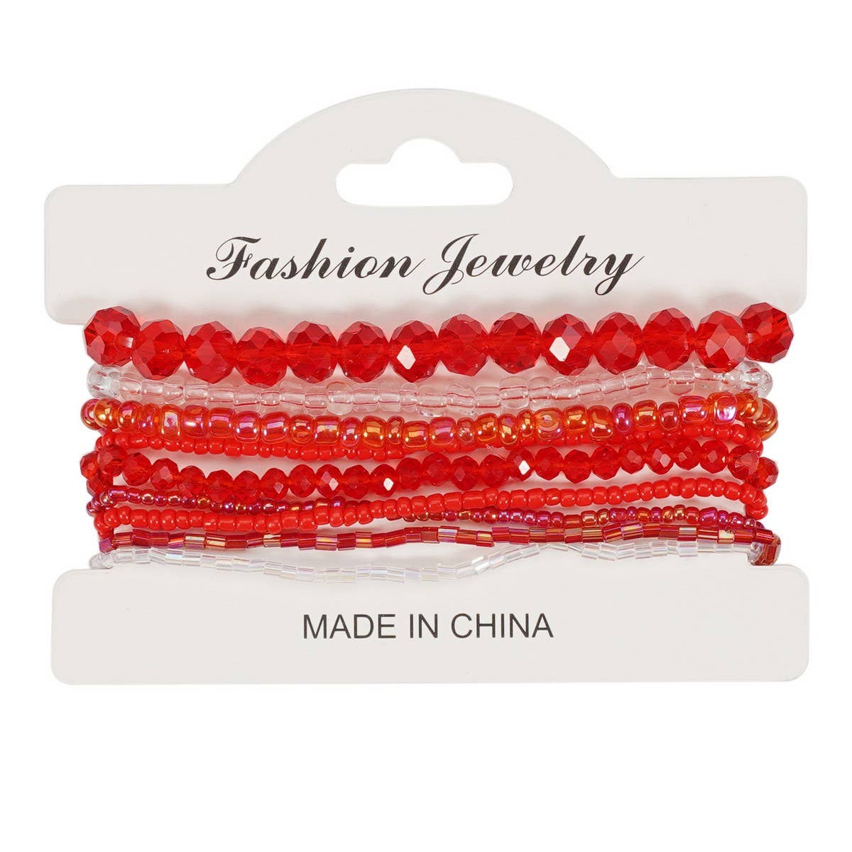 Cwaje05691_Boho Crystal Beaded Multi Layer Elastic Bracelet