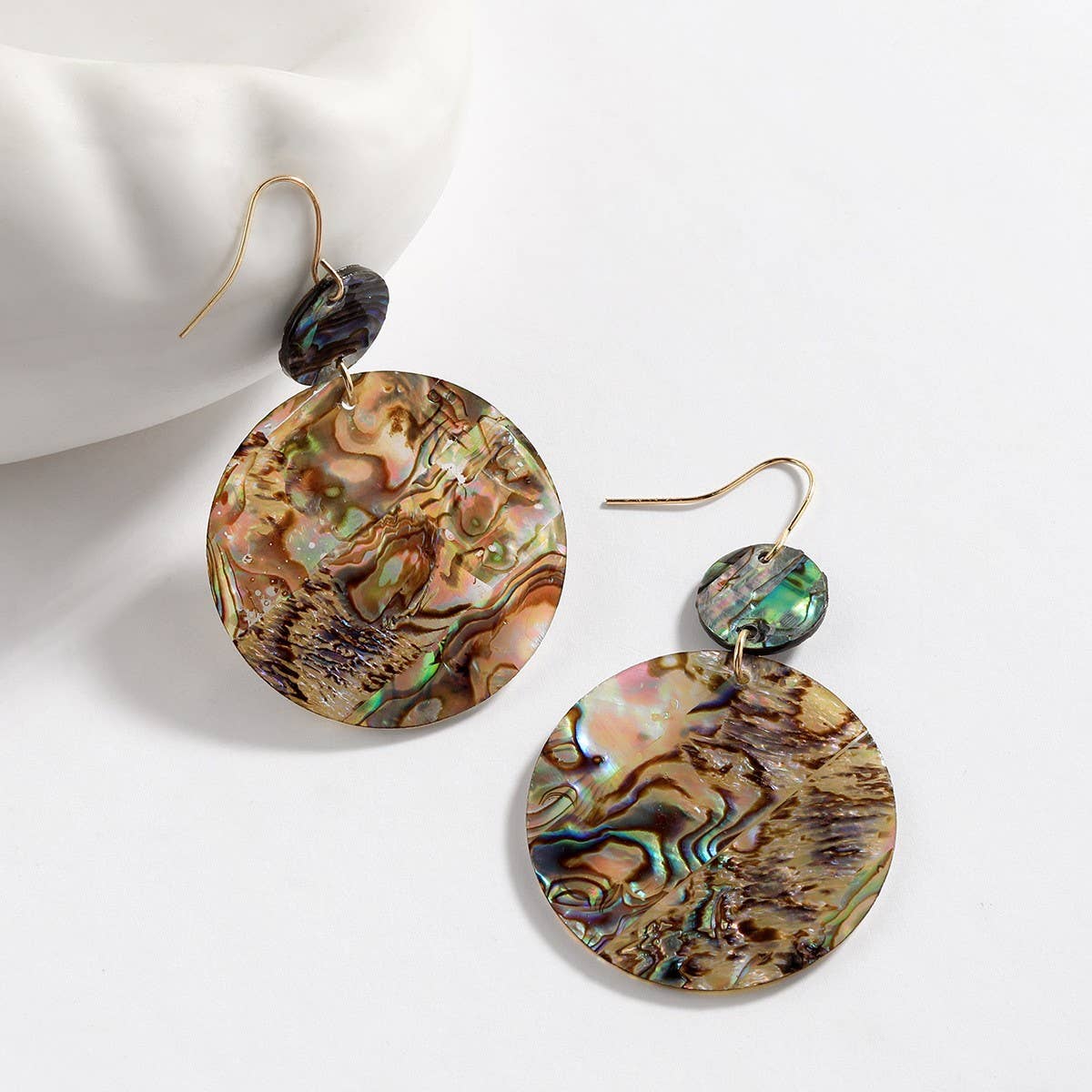 RETRO COLORFUL FASHION ABALONE EARRINGS_CWMM4254