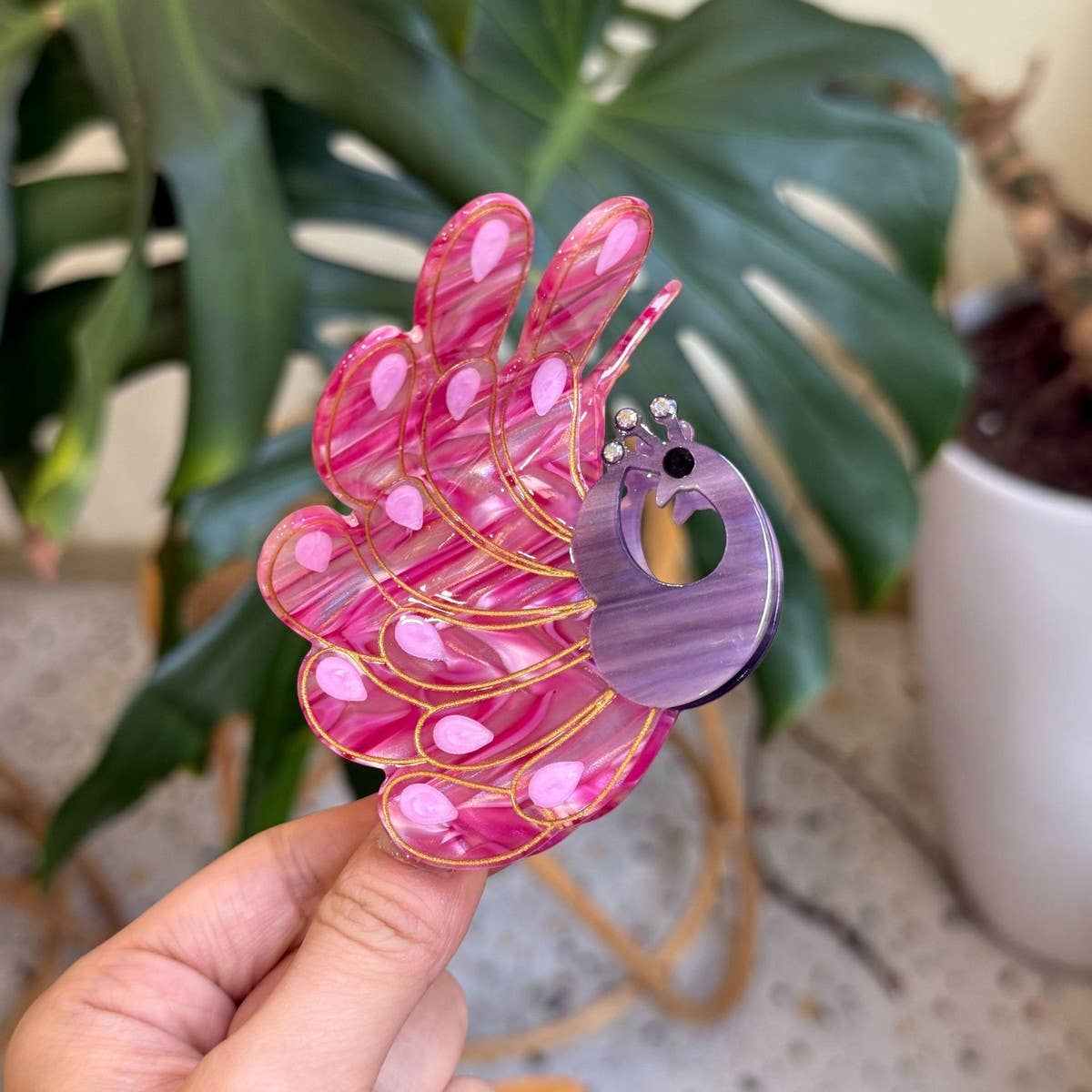 Cwaha4559_New Style Diamond Peacock Cute Unique Hairpin