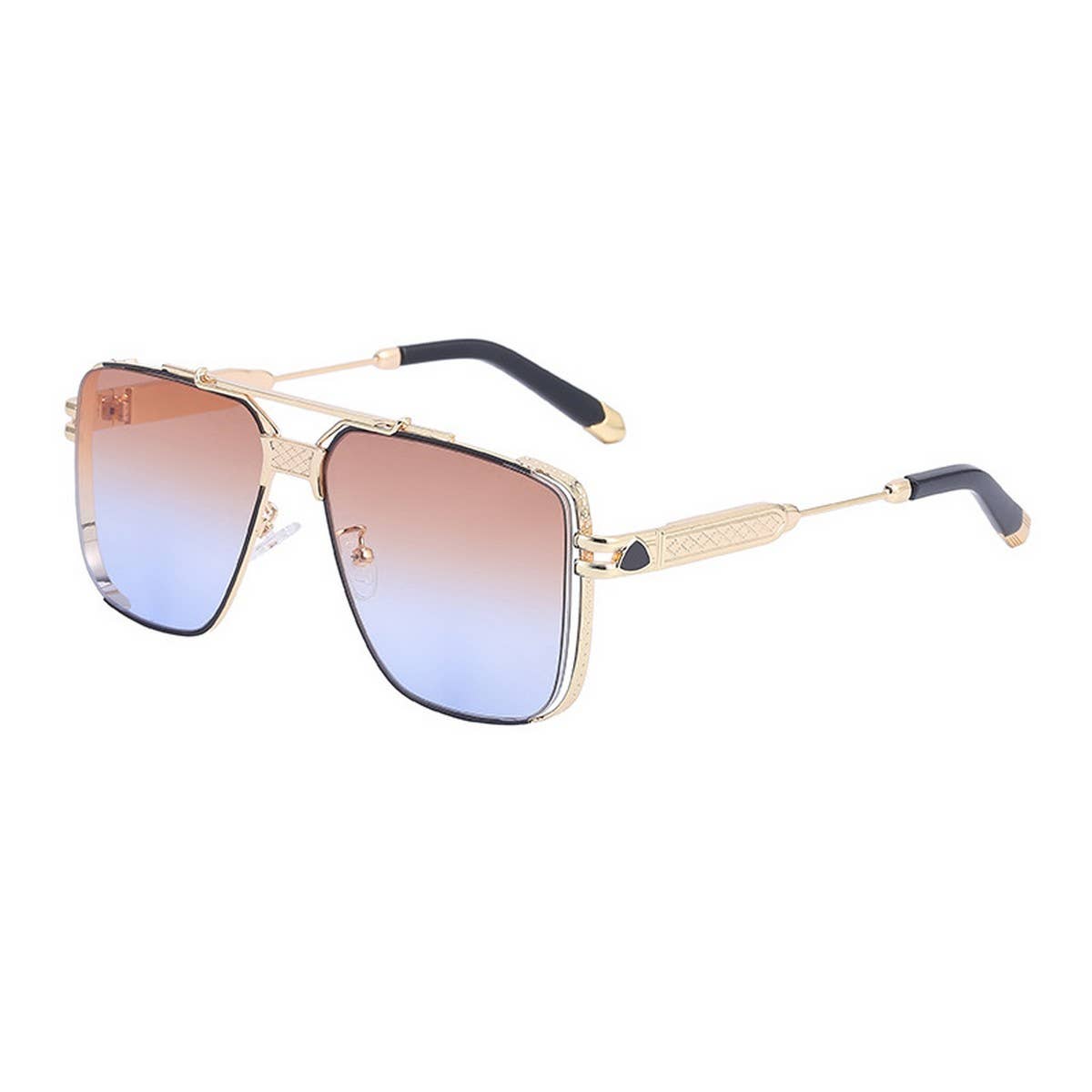 STEAMPUNK SQUARE FRAME CUT EDGE SUNGLASSES_CWASG0646
