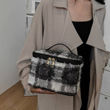 NEW DENIM GRAY AND WHITE PORTABLE COSMETIC BAG_CWAB4403