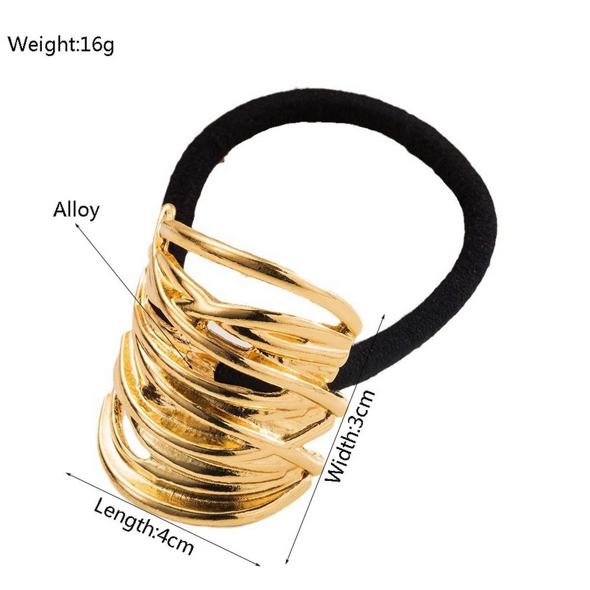 MINIMALIST METAL FLOWER LOW PONYTAIL HAIR TIE_CWAHA6170