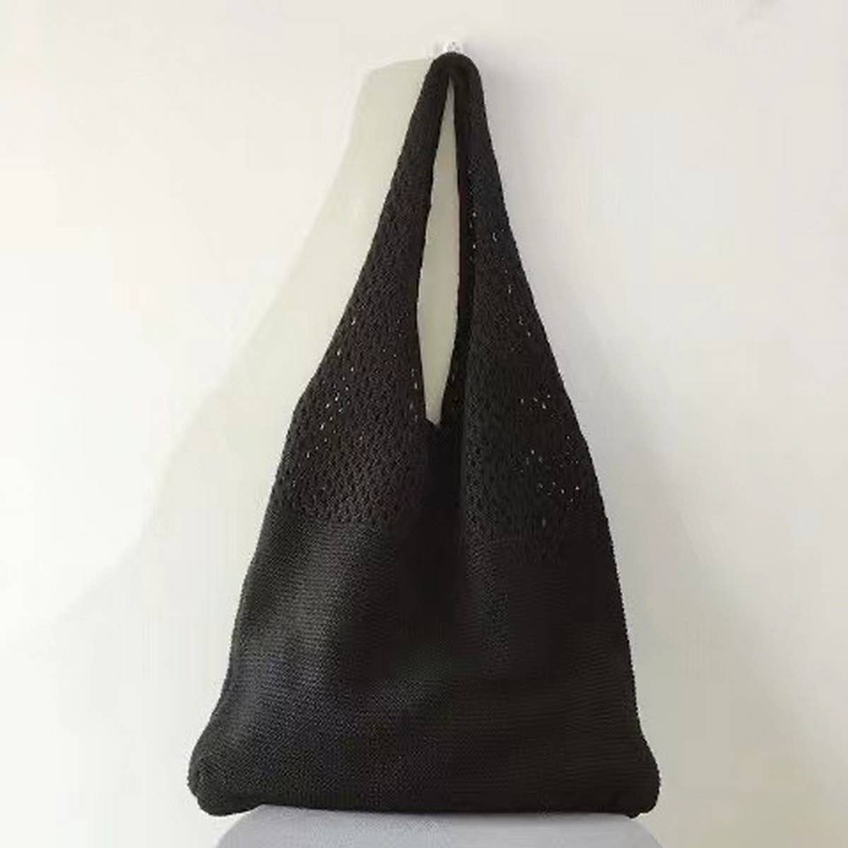 Cwab4568_Hollow Knit Large Capacity Shoulder Tote Bag