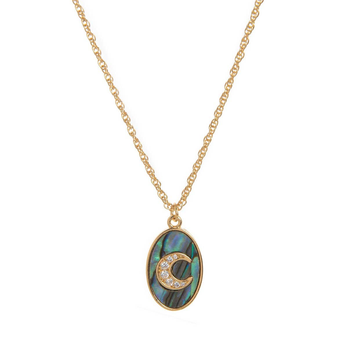STAR MOON PENDANT LONG STATEMENT NECKLACE_CWMM6970