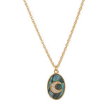 STAR MOON PENDANT LONG STATEMENT NECKLACE_CWMM6970