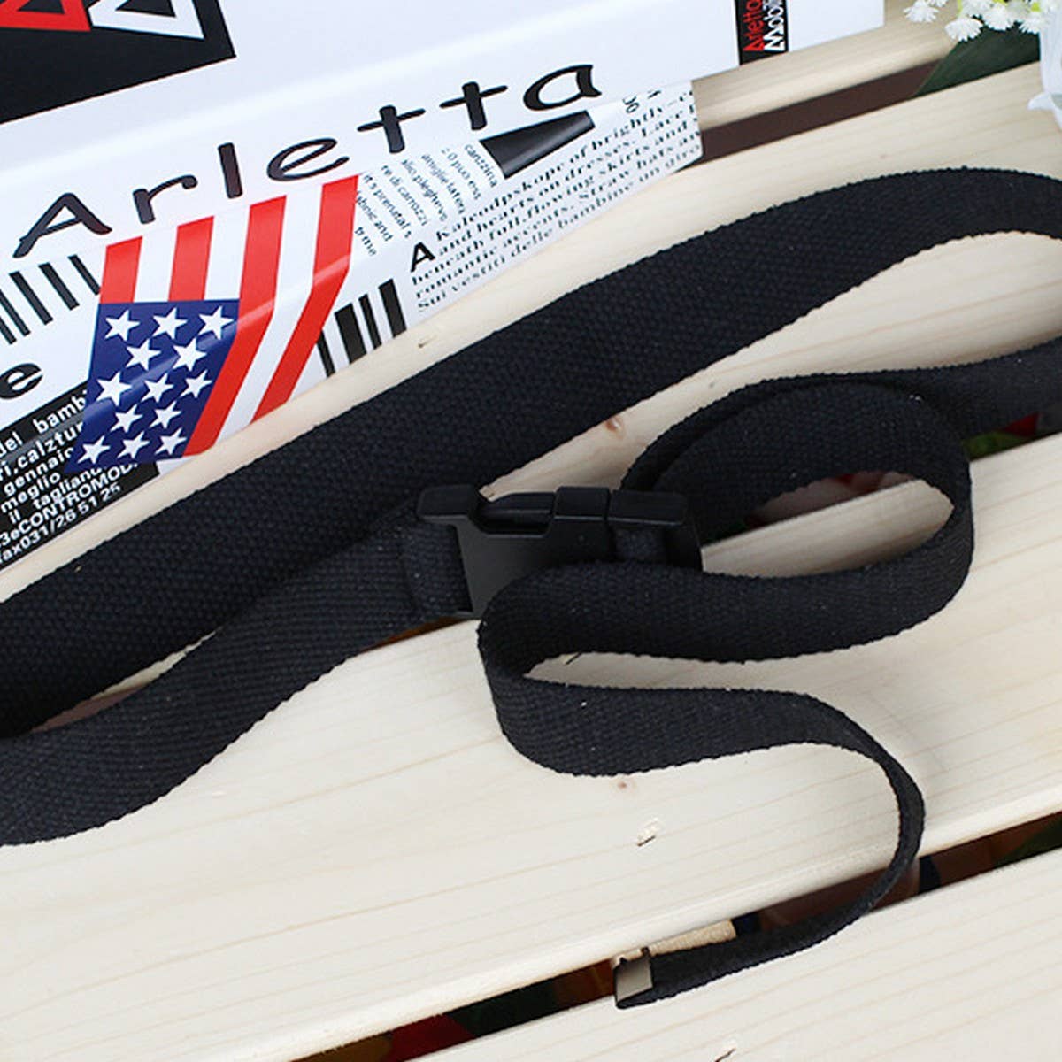 Cwabe0566_Solid Color Plastic Buckle Canvas Belt
