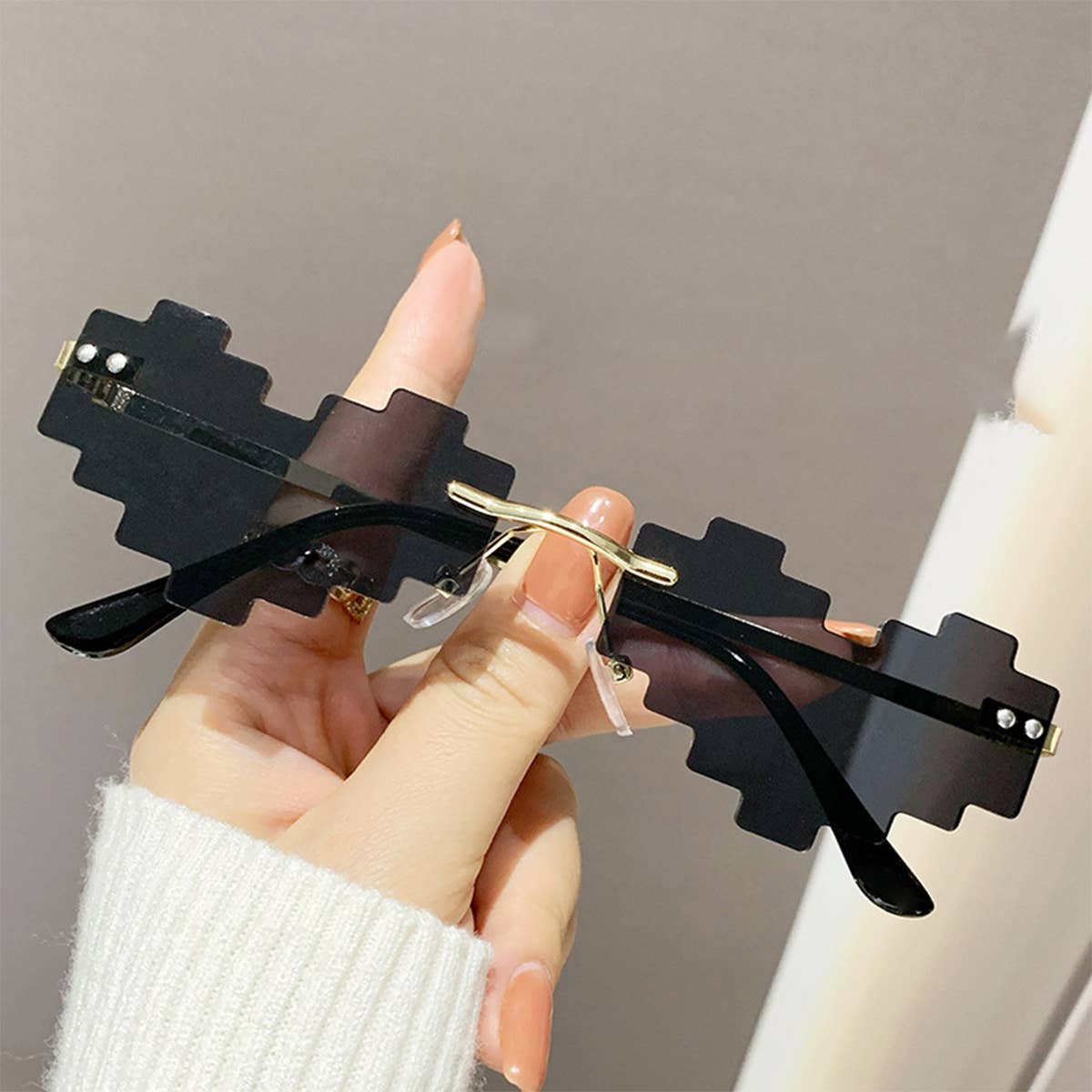 STYLISH HEART MOSAIC SUNGLASSES WITH COLORFUL_CWASG0345