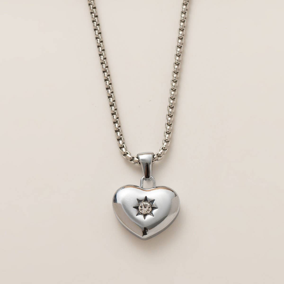 Valentines Day Heart Necklace With Zirconia_Cwmm5695
