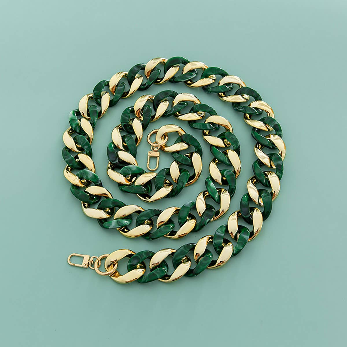 LARGE RESIN ACRYLIC BAG CHAIN WIDE SHOULDER STRAP_CWMM5097