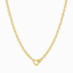 SIMPLE LOVE DOUBLE BUCKLE PAPER CLIP NECKLACE_CWMM5737