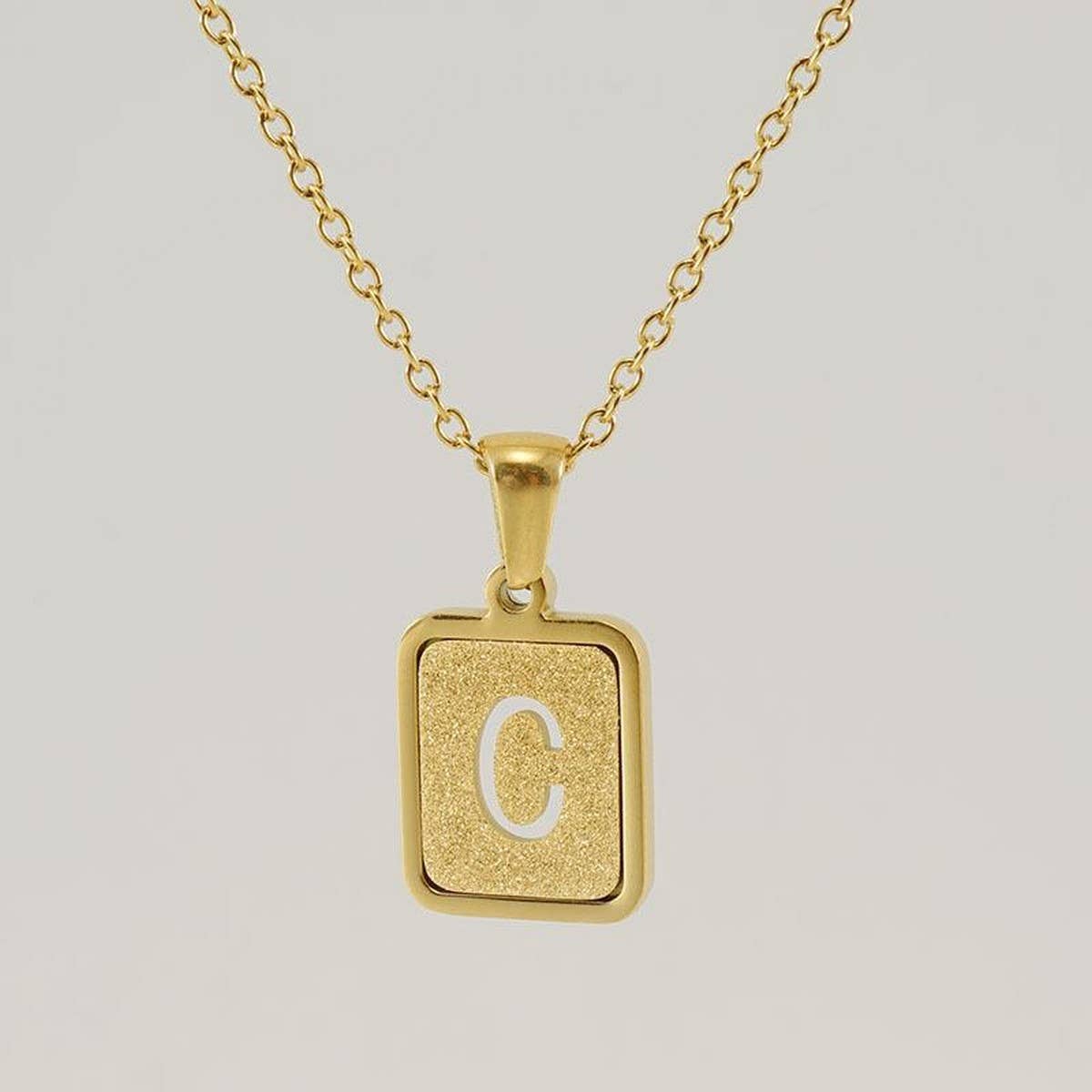 FASHION 26LETTER STAINLESS STEEL PENDANT NECKLACE_CWAJE0678