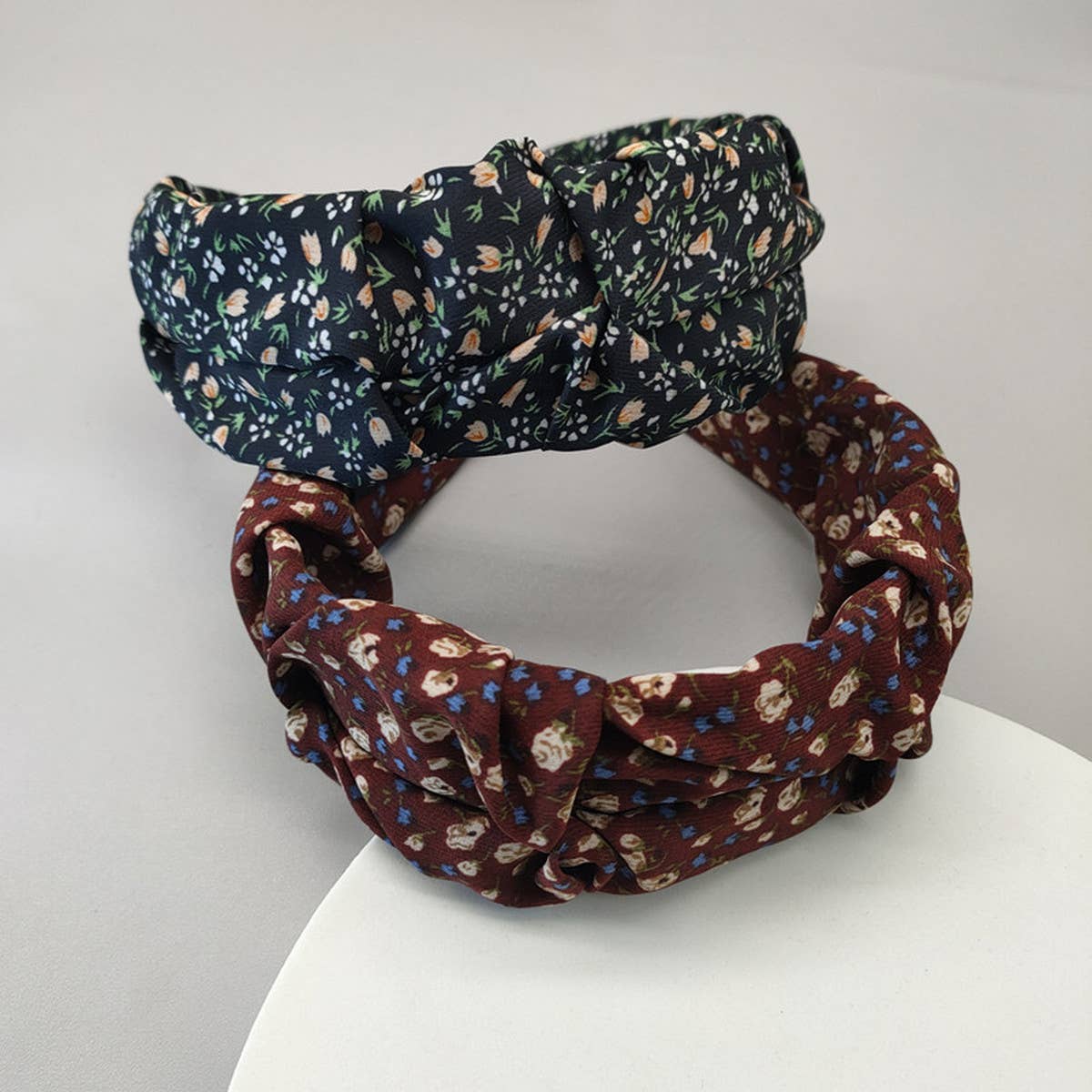 Trendy Floral Pleated Headband