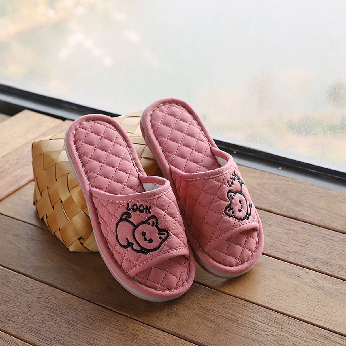 CUTE CAT COTTON HANDMADE THICK SLIPPERS_CWSHF0186