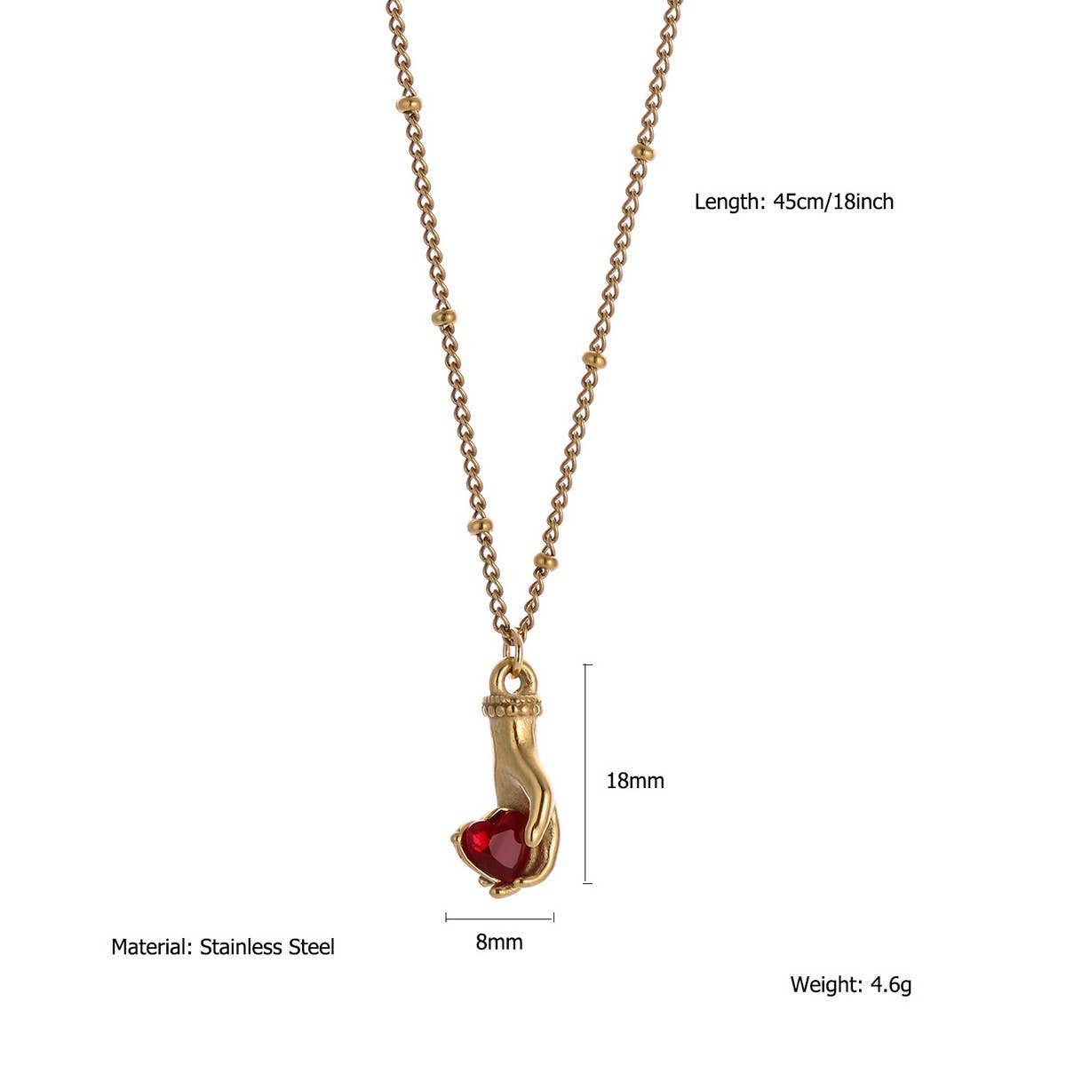 ENAMEL HEART NECKLACE WITH STRAWBERRY CHARM_CWMM8869