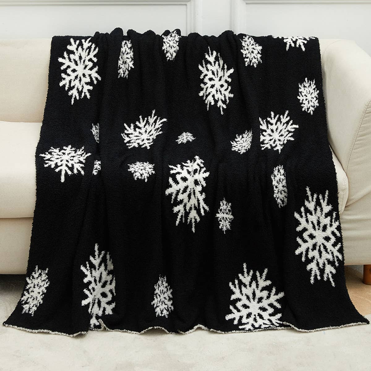 CHRISTMAS SNOWFLAKE KNITTED JACQUARD BLANKET_CWMM1476
