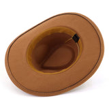 BULL HEAD DECOR WIDE BRIM WESTERN COWBOY HAT_CWAH1769