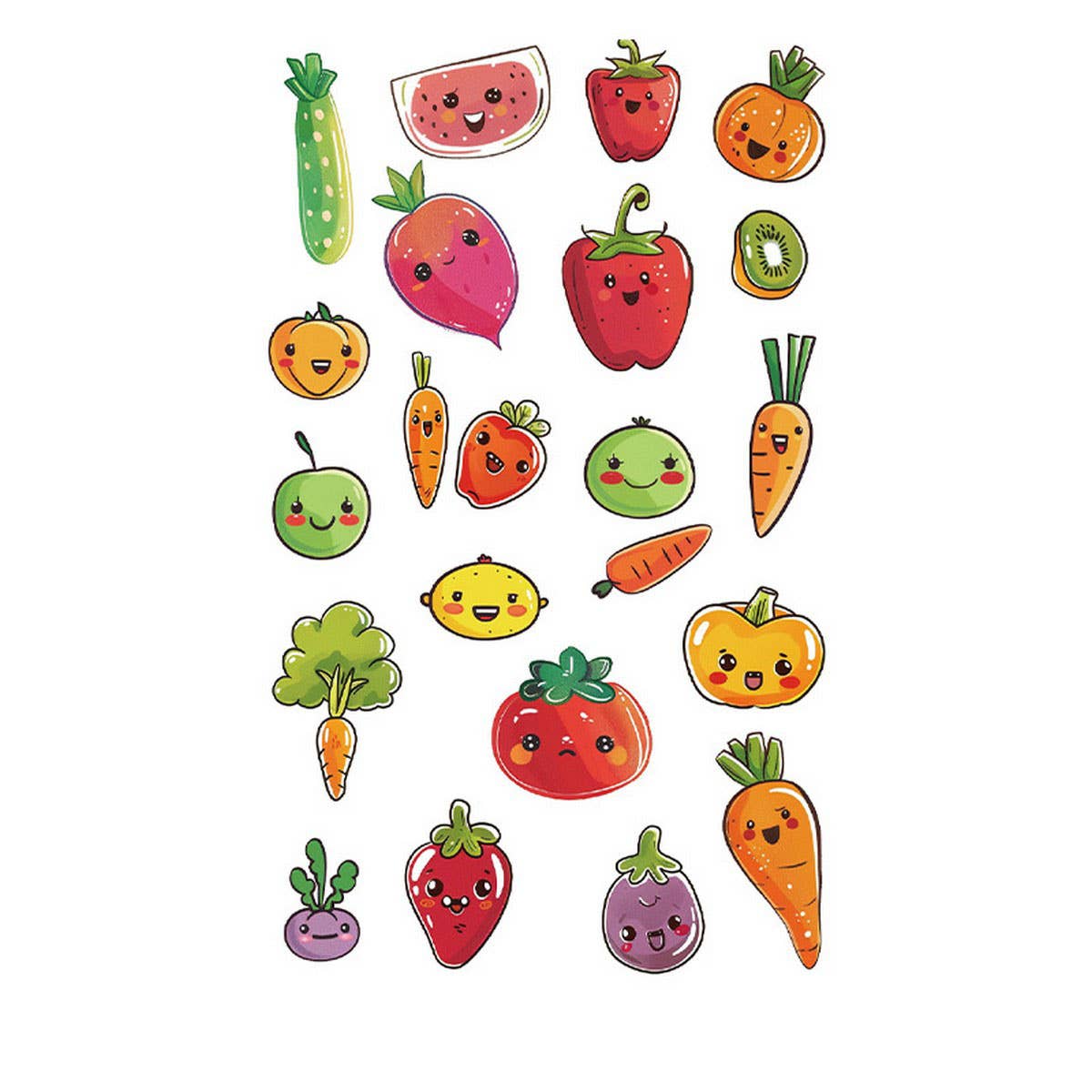 Whimsical Face Stickers Fruit Galaxy Tattoos_Cwmm8388