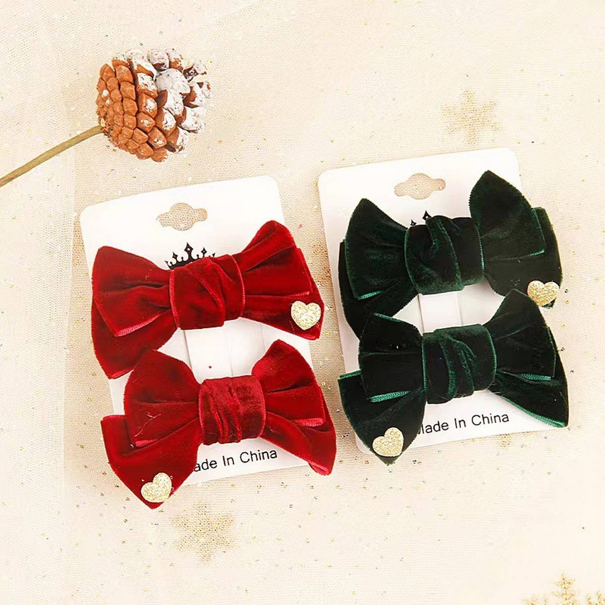 BOW CUTE PLUSH CHRISTMAS HEADBAND HAIRPIN_CWAHA3409
