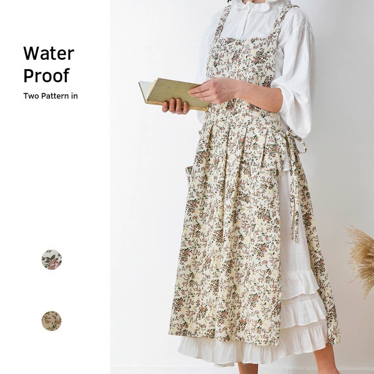 COTTON FLORAL PRINT APRONS WITH POCKETS VINTAGE_CWMM3292