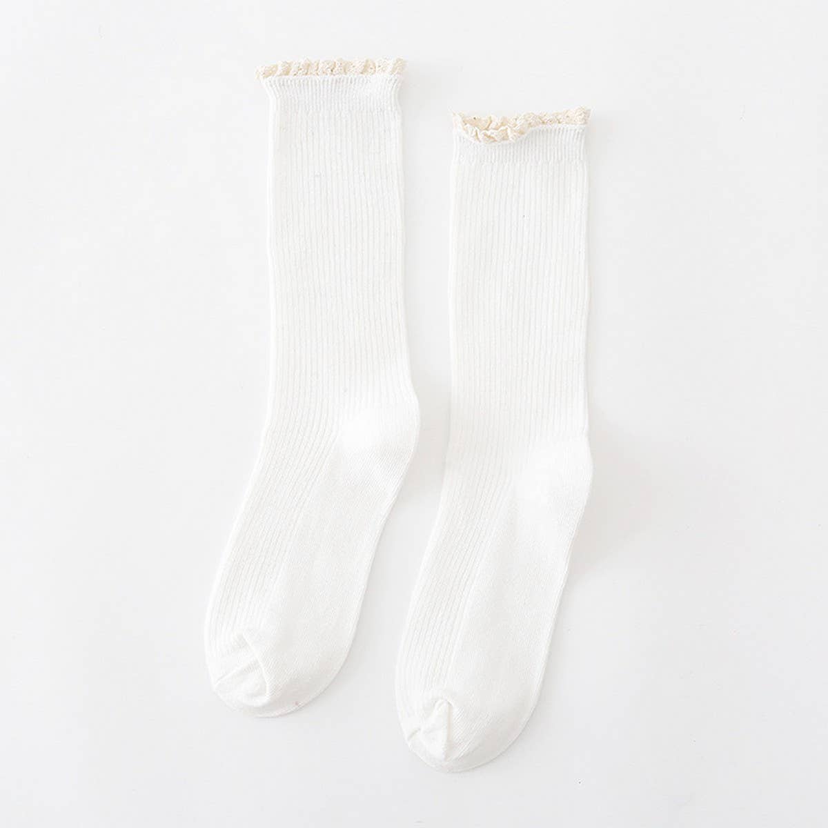 AUTUMN AND WINTER STRIPED LACE WOMENS SOCKS_CWMS0994