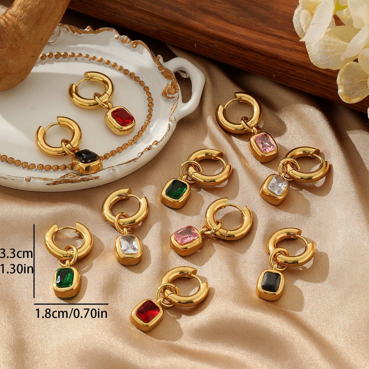 ELEGANT BAGUETTE GOLDPLATED STAINLESS STEELEARRINGS_CWMM3602