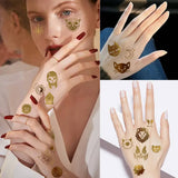 METALLIC BOHO MOON TATTOOS GOLD FOIL STICKERS_CWMM8245