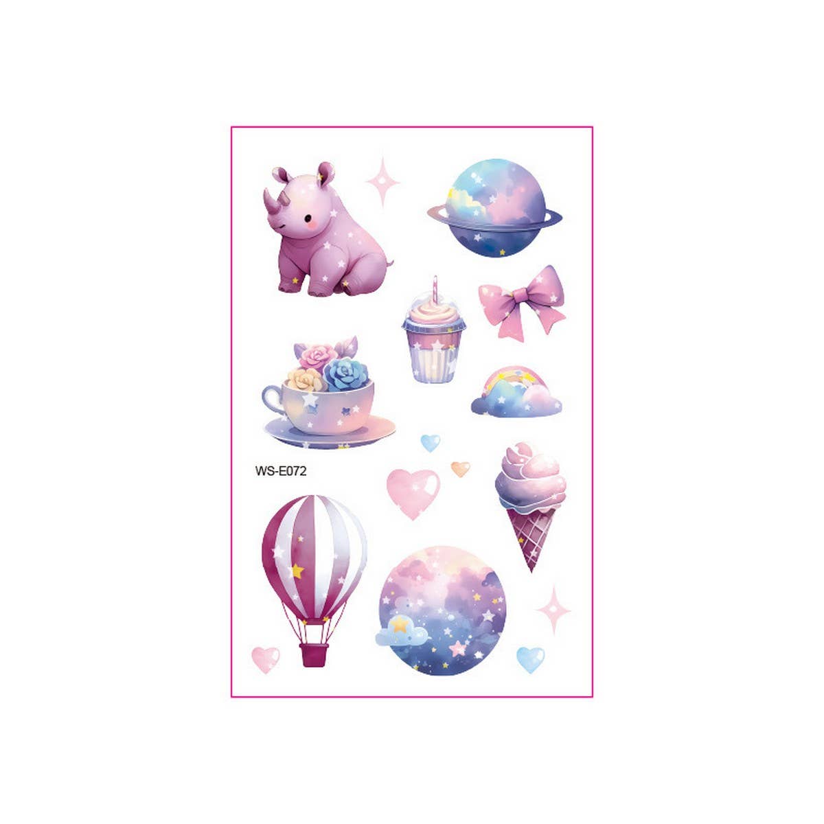 GLITTER CARTOON TATTOO STICKERS FOR KIDS BEAR SET_CWMM8363