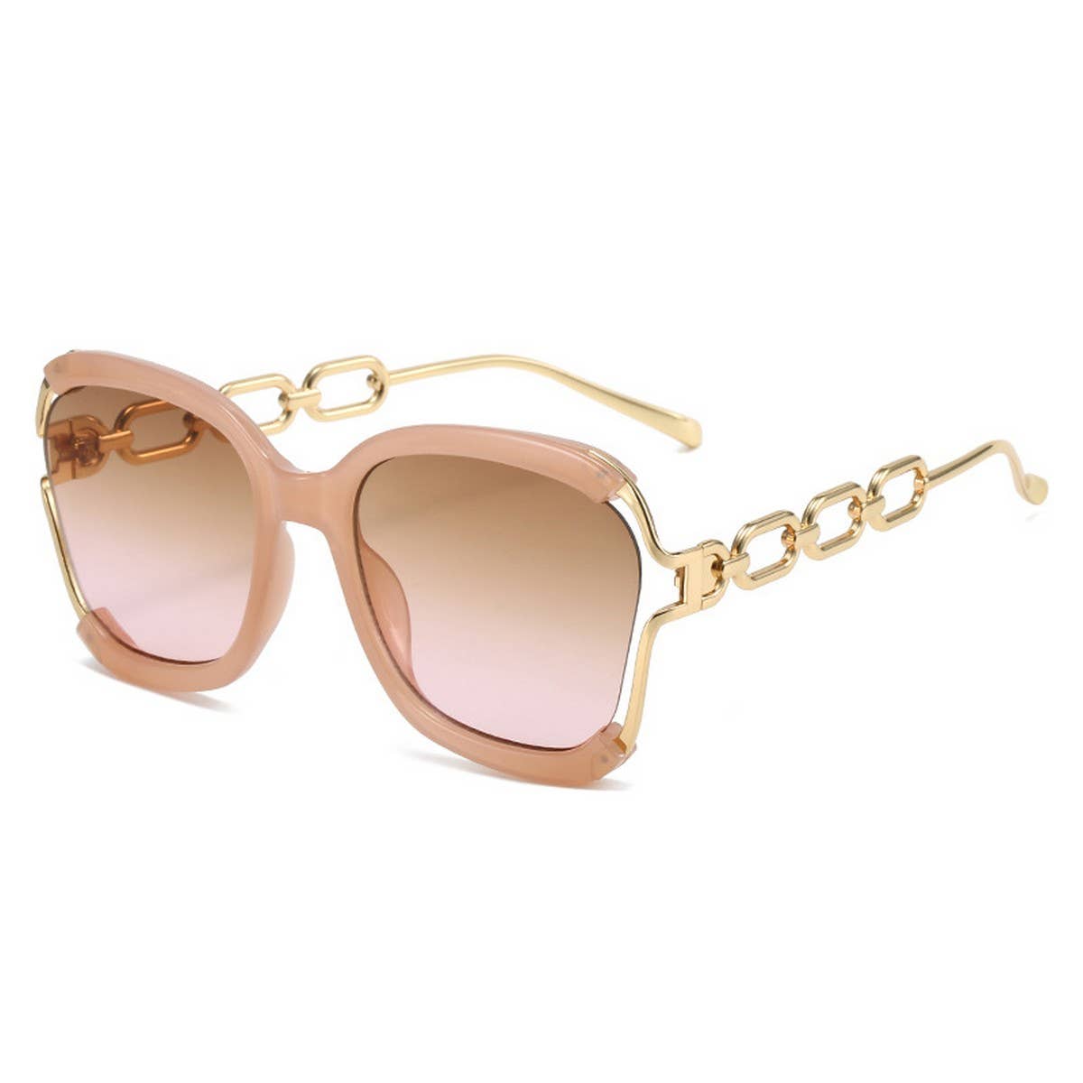 BIG FRAME CHAIN FASHION METAL SUNGLASSES_UV400_CWASG0276