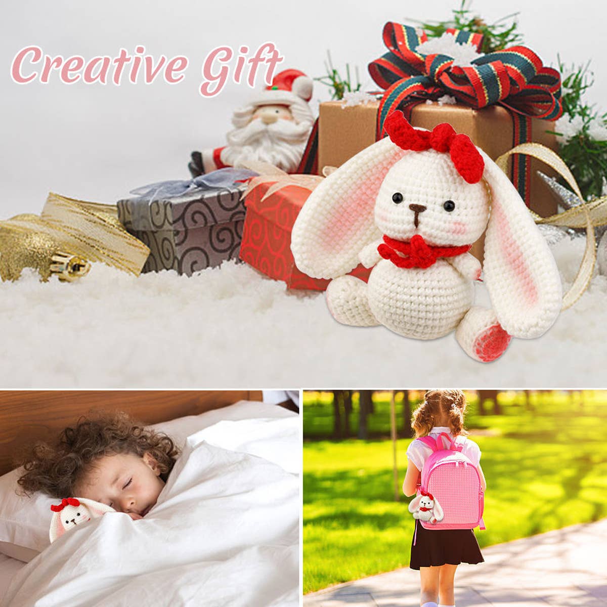 HANDMADE YARN RABBIT CROCHET DOLL MATERIAL PACKAGE_CWMM0808