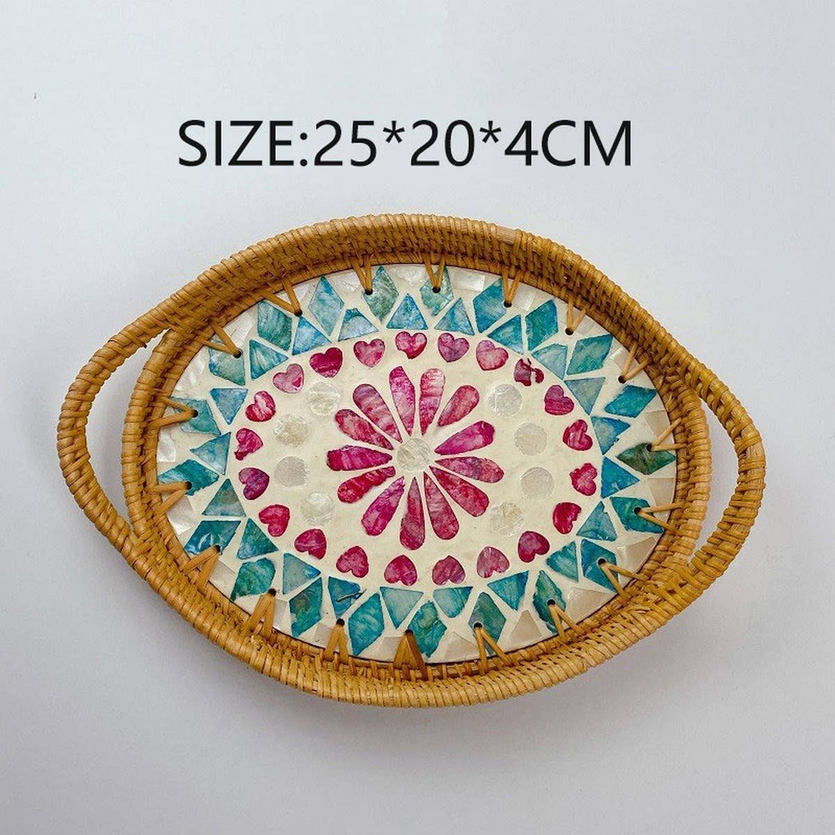 RATTAN DESKTOP LIGHT LUXURY SHELL TRAY STORAGE TRAY_CWMM4538