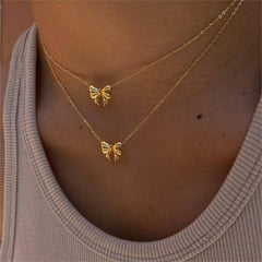 Womens Elegant Exaggerated Bow Necklace_Cwmm5540