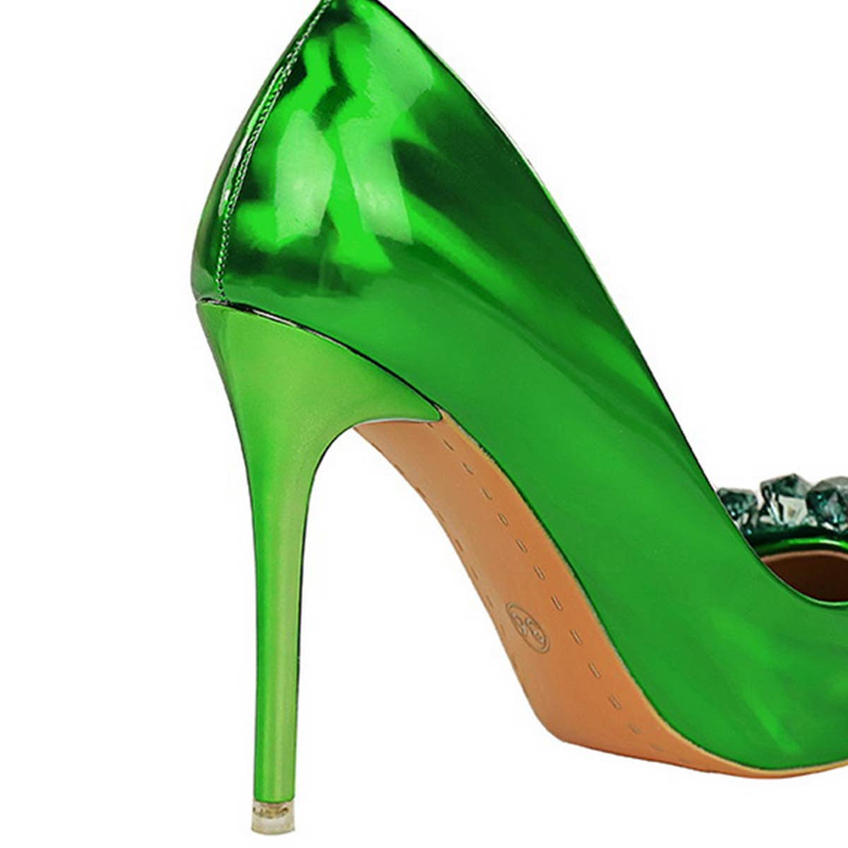 SHALLOW POINTED TOE CRYSTAL BOW HIGH HEELS_CWSHH0092