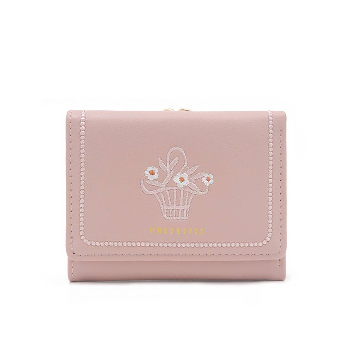 SMALL FRESH AND SWEET EMBROIDERED FLORAL WALLET_CWAB2625