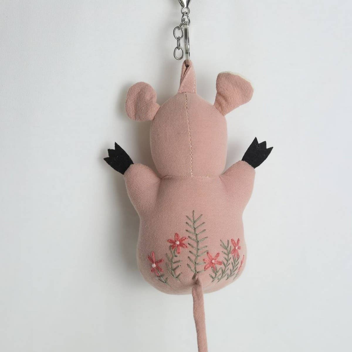 HAND EMBROIDERED PINK MOUSE PLUSH CHARM_CWMM6010
