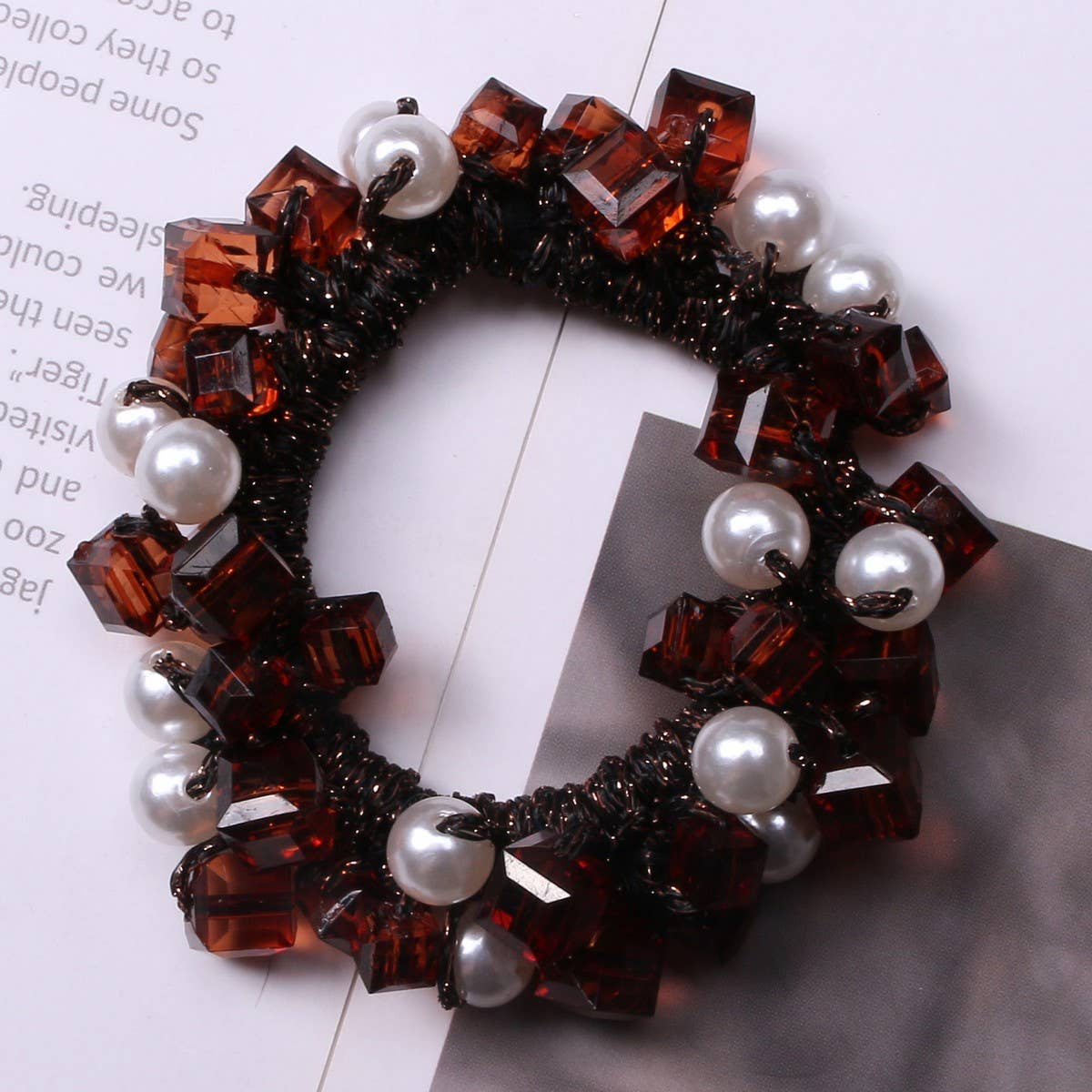 ELEGANT PEARL CRYSTAL HAIR TIE NEW SIMPLE STYLE_CWAHA6780